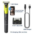 Philips Norelco OneBlade 360 QP2724/70 Pencukur Wajah Elektrik Basah/Kering Hitam Neon