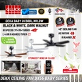 Kipas Siling deka DX56 56" - Hitam, Putih, Walnut, Pinewood | Motor DC Berkelajuan Tinggi