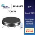 Khind VC9E21 Pembersih Vakum Robot Hitam 30cm x 30cm, Kapasiti Debu 0.23L, Sistem Navigasi Gyroscope, Bateri Lithium Ion 2500mAh
