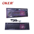 OKER X100 คีย์บอร์ดแมคคานิคอล มีสาย RGB พร้อมปุ่มหมุนมัลติมีเดีย สีดำ
