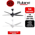 Rubine RCF-NAUSCA54 Kipas Siling 54" DC Motor dengan Remote Control - Matte Black, Matte White