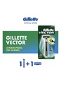 Gillette Vector Pisau Cukur Manual 3 Bilah Biru