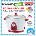 Khind RC-118M 1.8L Anshin Rice Cooker Merah - Masak Nasi Sempurna Setiap Kali