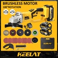 KEELAT KAG006 180° Rotatable Brushless Angle Grinder Cordless 3 Gears Variable Cutting Grinding Polishing Cord
