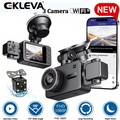 ekleva 3 Lens Dash Cam - Kamera Mobil 1080P Dengan Pemandangan Malam Super dan WDR