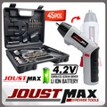 JOUSTMAX JST24802 45pcs Rechargeable Cordless Screwdriver Drill Machine 4.8V Ni-Cd Battery