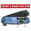 GOQ D208 Dual Camera Car DVR Rearview Mirror Dash Cam Full HD 1080P, 4.3" LCD Display, 170° Depan & 120° Belakang