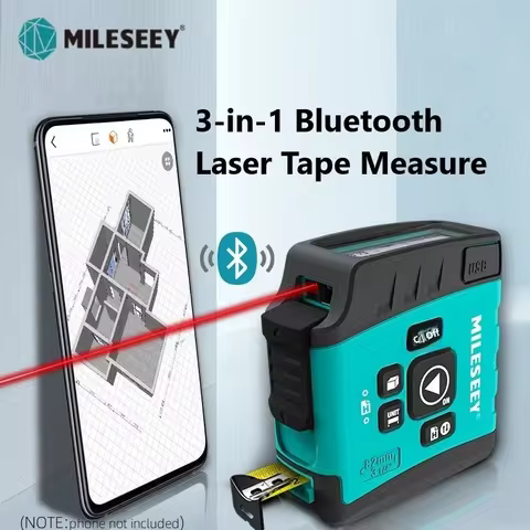 Mileseey DT20 - Thước đo laser kỹ thuật số 3 trong 1, phạm vi đo 40m, độ chính xác cao, màn hình màu đen 2 inch