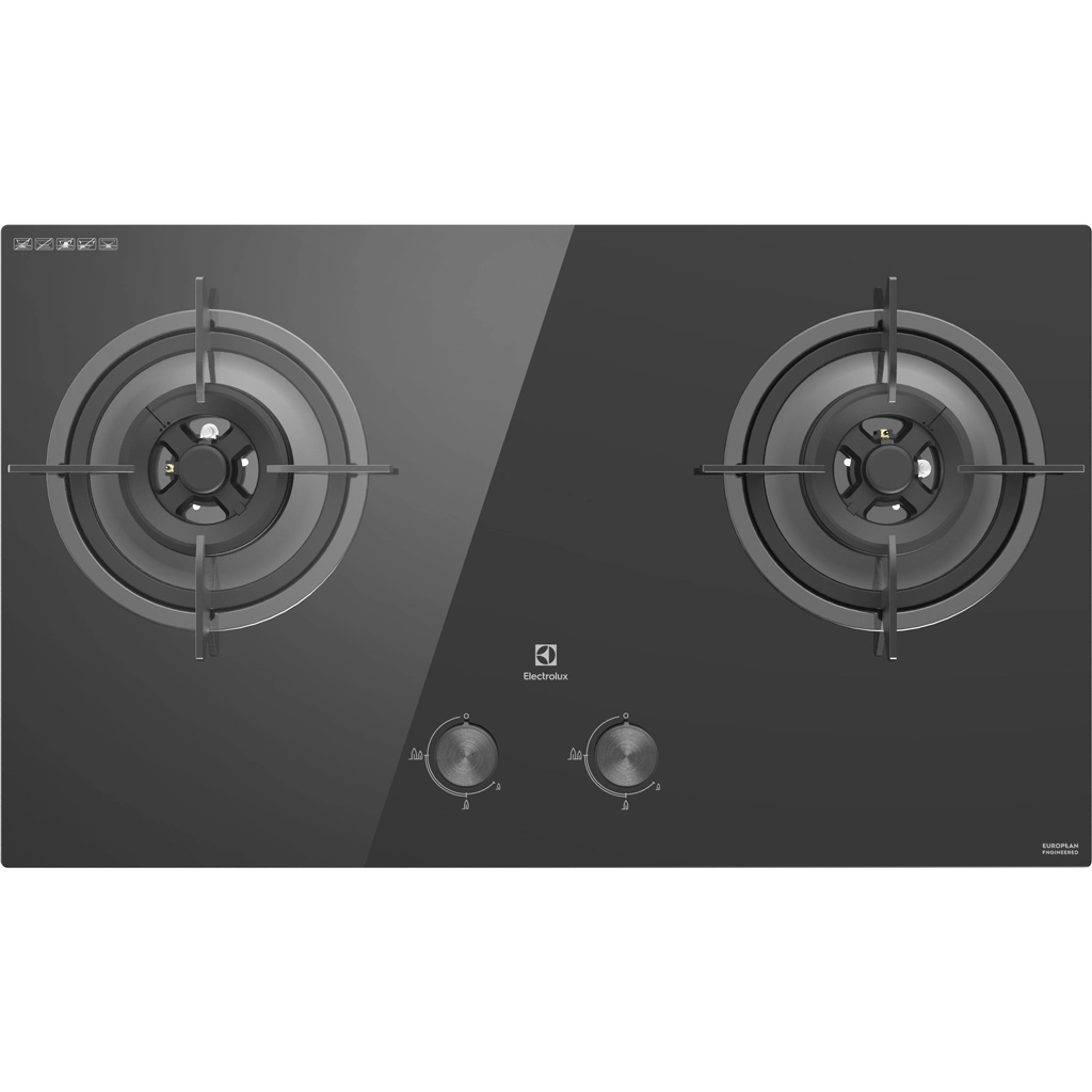 Bếp gas âm Electrolux EHG7230BE - Kính cường lực, 2 đầu đốt tiết kiệm gas, màu đen