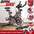 BG SPORT Sepeda Spinning Bike S303 - Merah, Hitam, Putih - Baja Kuat dengan Monitor LED dan Roda Silent