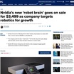 ชิป "สมองหุ่นยนต์" ราคา 3,499 ดอลลาร์สหรัฐของ Nvidia เผชิญความกังวลเรื่องการใช้พลังงานและการสนับสนุนซอฟต์แวร์
