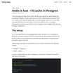 Performa Cache Postgres vs Redis: Benchmark Menunjukkan Kecepatan 2/3 namun Memicu Perdebatan Soal Validitas Tes