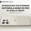 Motorola Edge 50 Pro 在印度推出香草奶油新色