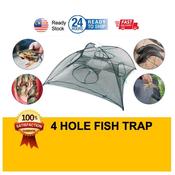 READY STOCK ] Top Seller 6 Hole Fish Trap Cage Net Perangkap Ikan
