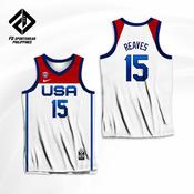 ✓♤USA BASKETBALL OLYMPIC 2021 DARK FD CONCEPT FULL SUBLIMATED