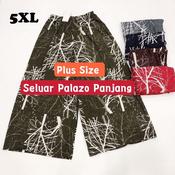 Plus Size Seluar Palazo Muslimah 5XL #9008 Seluar Palazo Pleated Women  Palazo Pants Women