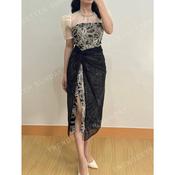 slim fit dress slacks Maroon Candy Crush Filipiniana Dress