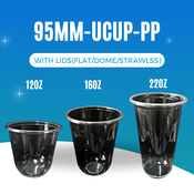 Y-cups Y cup 95mm Milk tea cups 3 sizes 12oz 16oz 22oz (360mL 500mL 700mL)  50 pcs per set PP (polypropylene)