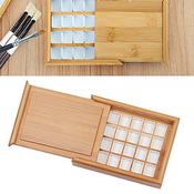 Empty Watercolor Palette with Lid Wooden Acrylic Paint Box with