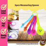 5pcs Measuring Spoon Set, Plastic Pp Graduated Scoops For Baking, Including  1ml, 2.5ml, 5ml, 7.5ml And 15ml Scoops