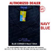 blue corner v neck white