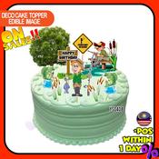 CUSTOM NAME] Happy Birthday Cake Topper Fishing Joran Memancing Decoration  Set Party Kaki Pancing Banner Accessories