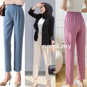 Korean Women Palazzo Tulang Bootcut Pants Plus Size Loose Office Work Long  Pants Seluar Slack Muslimah