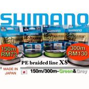 SHIMANO Kairiki X4 Pe Braid 150M ( Made in Japan ) - Braided Fishing Line  Tali Pancing Benang