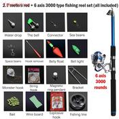 PROBEROS Fishing Rod & Reel Set 7.2:1 High Speed Baitcasting Reel 2.1M  Carbon Fiber Telescopic Rod Combo Bag Line Bait Hook Kit - AliExpress
