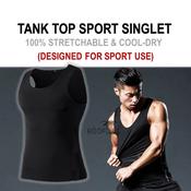 FitnessFunny Quick Dry Sleeveless Gym Shirt Workout Baju Lelaki