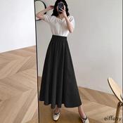 MK Women Skirt Women Maxi Skirt Elastic A Line Maxi Long Skirt