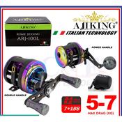 Ajiking Rome Jigging Saltwater Conventional Fishing Reel Max Drag (10kg)  ARJ-300 Left & Right Handle Available
