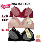 34-42 Cup A/B Women's Full Cup Coverage Non Wired Bra_Lady's Bra_Female  Cotton_Baju Dalam Wanita