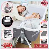 Baby Cot Bed baby side bed Folding baby bed portable crib katil bayi boleh  lipat katil baby full set craddle 婴儿床 嬰兒床 搖籃床