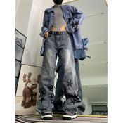 Jeans for Kids Girls Children's 5-16 Years Old Fashion Casual Denim Pants  Jeans For Kids High Quality Korean Style Soft Denim Hight Waist Baggy Pants  Wide Leg Pants Girls Korean Loose Casual