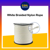 WHITE BRAIDED NYLON ROPE CORD 3mm , 4mm , 5mm , 6mm , 8mm / Tali Nylon  Putih