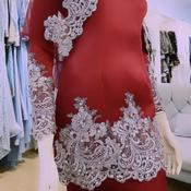 220MM Embroidery Lace Border Lace Trim Wedding White Fabric Putih Baju  Kurung Ka Kain Renda Kahwin Borong [1 Yard]