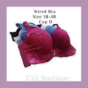 38D-48D Big Plus Size Bra Full Cup D Smooth Wired Strap No Padding