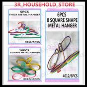 Ready Stock Malaysia】10pcs Nylon Coated Metal Hanger 8 Shape Hanger /  Drying Clothes Hanger / Penyangkut Baju Besi