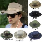 ARMY GREEN SUMMER SOLDIER HAT UNISEX MEN WOMEN CAMOUFLAGE FISHING BUCKET  SUNSHADE BREATHABLE LIGHTWEIGHT TOPI