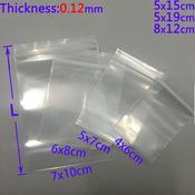 Red Blue Edge Thick Transparent Zip Lock Plastic Bags Small