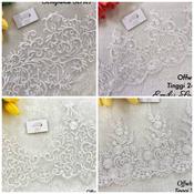 220MM Embroidery Lace Border Lace Trim Wedding White Fabric Putih Baju  Kurung Ka Kain Renda Kahwin Borong [1 Yard]