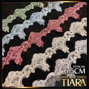 220MM Embroidery Lace Border Lace Trim Wedding White Fabric Putih Baju  Kurung Ka Kain Renda Kahwin Borong [1 Yard]