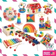 ⭐️READY STOK⭐️ Wooden Educational Toys Kids Early Learning Montessori Building Blocks  | mainan edukasi
