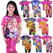 Kids Full Print Microfiber Pajamas - Random Color (2-6Y) Baju Tidur Budak Perempuan Kids Pyjamas Budak Perempuan