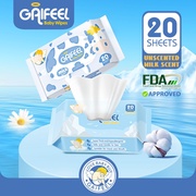 GAIFEEL Baby Wet Wipes MINI Wet Tissue Baby Wipes X 1 Pack(20 Pcs/Pack)