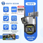 South Ocean Dual Lens 8MP CCTV Wireless Outdoor Waterproof WiFi Camera(Limited Free SD Card)