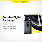 Baseus Portable Smart Digital Tire Pressure Detection Inflator Pump for Car Bike Motorcycle