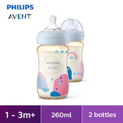 Philips Avent Natural PPSU Baby Bottle 1m+ (9oz/260ml x 2 bottles) SCF582/20
