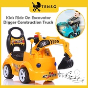 (WITH LIGHT) T009 Children Kids Ride On Excavator Digger Pretend Play Construction Truck Toy Toys for boys Kereta Mainan